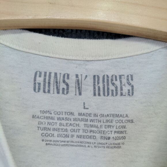 Guns N Roses Men's Spell Out T-Shirt Cream Large Short Sleeve Crew Neck - Picture 10 of 13